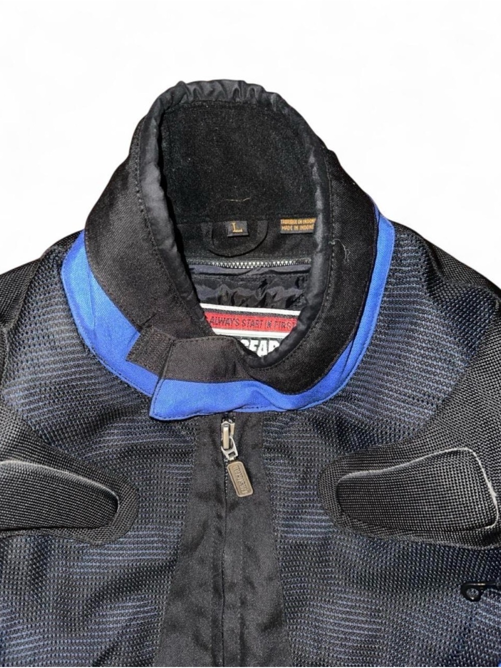 Men's Black and Blue Performance Riding Jacket - Picture 4 of 7